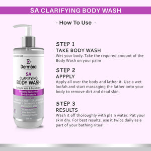 Dermora SA clarifying body wash with salicylic acid & Ceramides 300 ml - Dermora