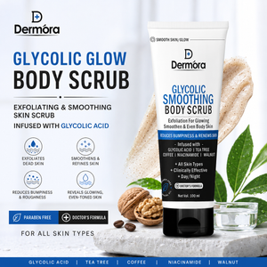 Glycolic Glow Body Scrub (100ml) - Exfoliating & Smoothing Skin Scrub infused with Glycolic Acid