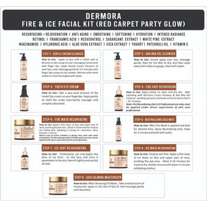 Dermora Fire & Ice Facial Kit Treatment For Red Carpet Party Glow 525 ml (Pack of 9)