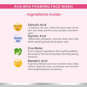 Dermora AHA BHA Foaming Face wash 150 ml - Dermora