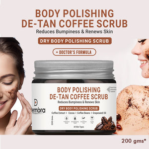 Body Polishing De tan Coffee Dry Body Scrub 200 Gms - Dermora
