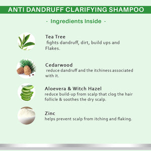 Anti-Dandruff Clarifying Shampoo Reduces Dandruff, Flakes, Soothes Scalp 300 Ml - Dermora