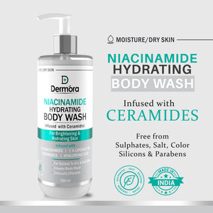 Dermora Niacinamide Hydrating body wash with Ceramides 300 ml - Dermora