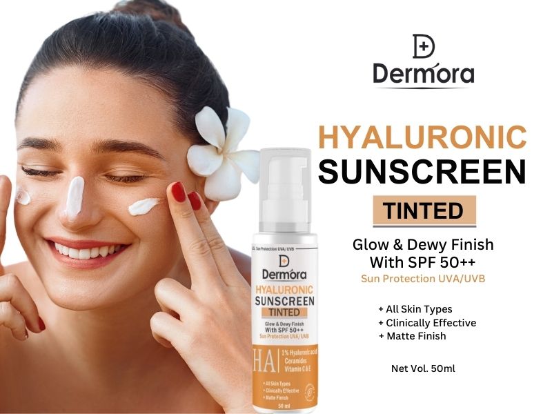 Dermora Hyaluronic Acid tinted sunscreen Spf 50++ 50 ml