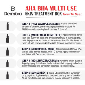 Dermora AHA-BHA Multipurpose Skin Treatment 5-Step Kit