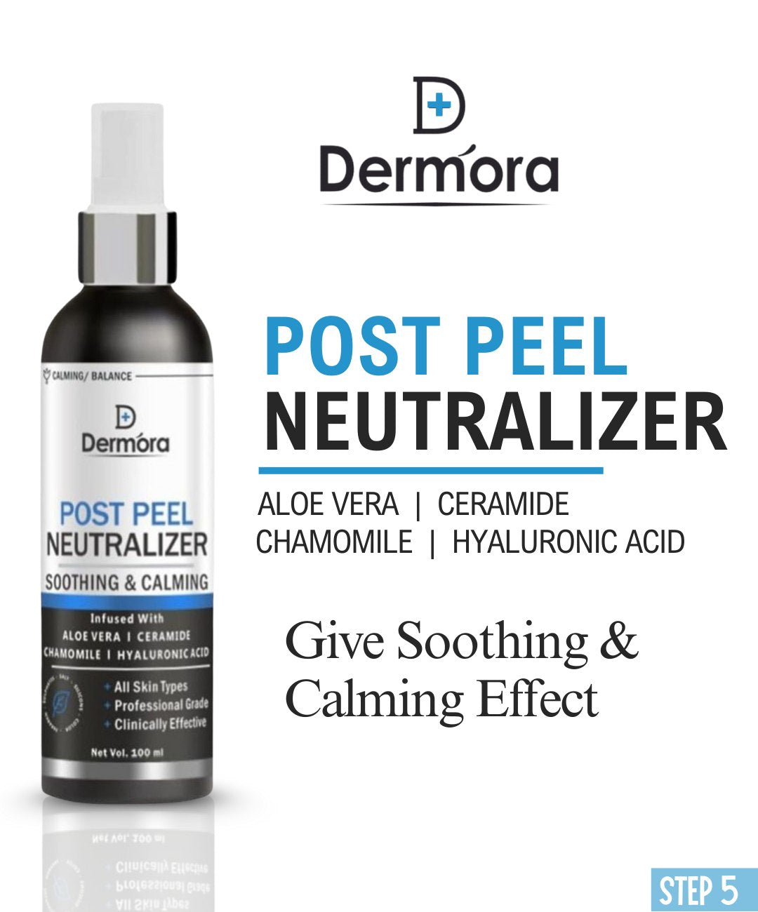 Dermora Professional 6% Medium Advanced 2-Step Tranexamic + Retinol Peel Kit With 5-Steps | Enzyme Cleanser Peel (12g) | Pre Peel Cleanser (100ml) | Tranexamic + Retinol Peel Solution (30ml) | Tranexamic + Retinol Peel Cream (30ml) | Post Peel Neutralizer (100ml)