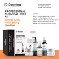 Dermora Professional Underarm Whitening Skin Peel Kit With 5-Steps | Enzyme Cleanser Peel (12g) | Pre Peel Cleanser (100ml) | Underarm Whitening Skin Peel (30ml) | Post Peel Neutralizer (100ml) | CICA Calming Face Cream (30ml)