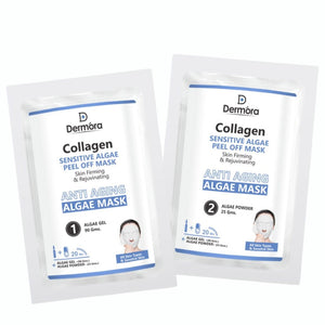 Dermora Collagen Sensitive Face Mask Firming & Anti Aging Peel Off Mask For Women & Men Pack of 2 (Powder 90 Gms + Gel 25 Gms)