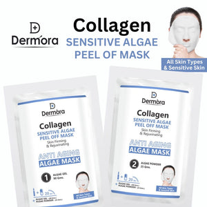 Dermora Collagen Sensitive Face Mask Firming & Anti Aging Peel Off Mask For Women & Men Pack of 2 (Powder 90 Gms + Gel 25 Gms)