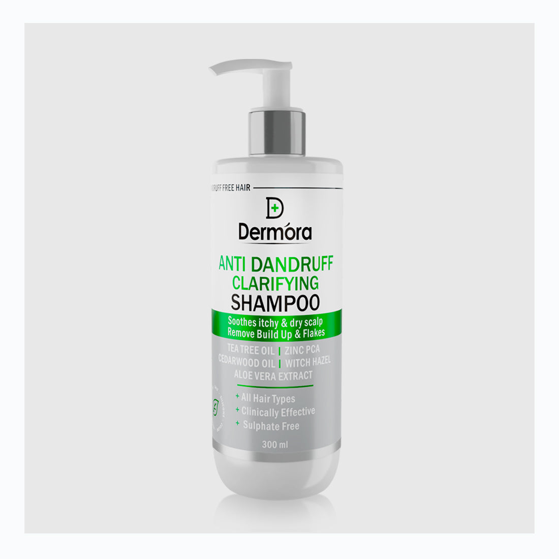 Anti-Dandruff Clarifying Shampoo Reduces Dandruff, Flakes, Soothes Scalp 300 Ml - Dermora