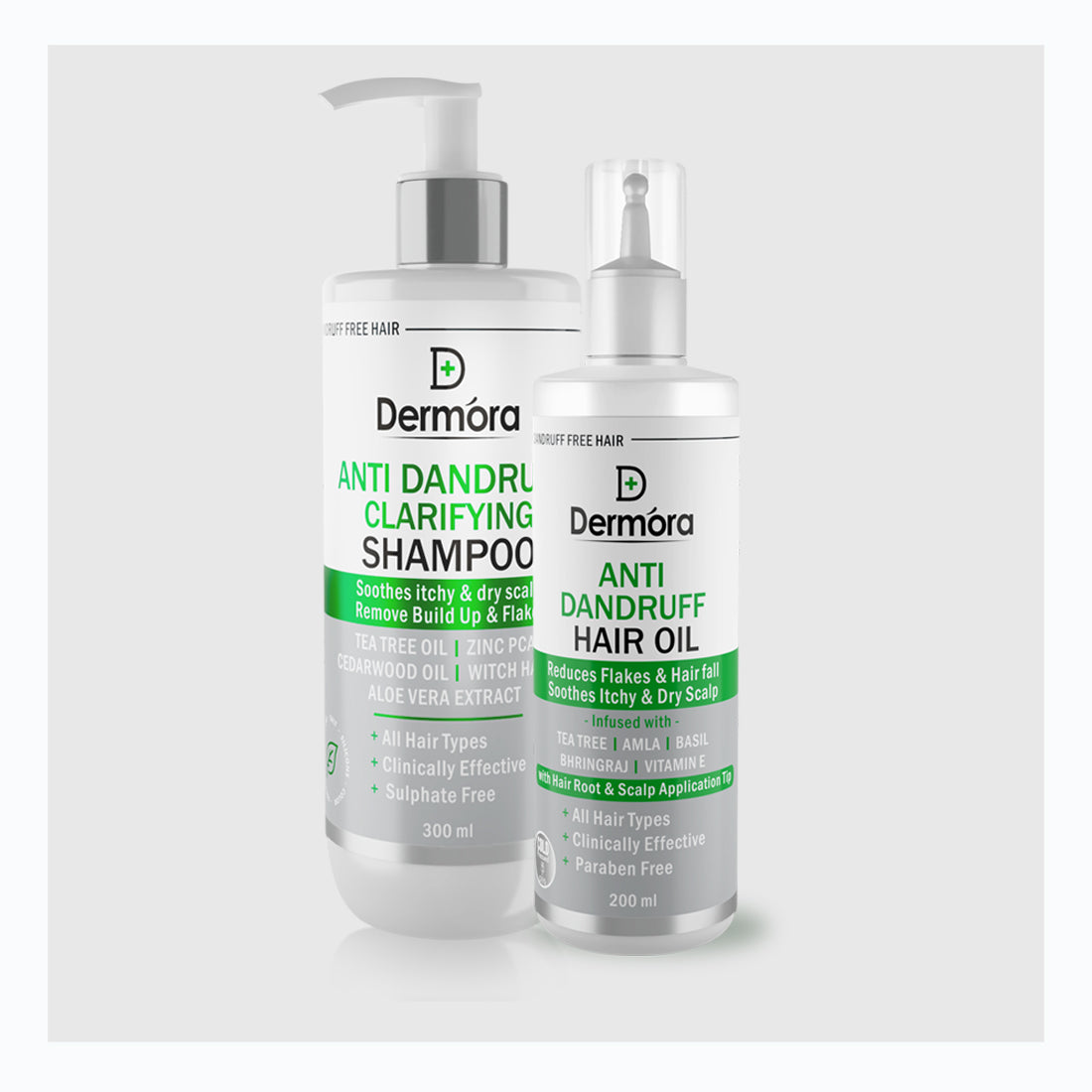Dermora Anti Dandruff Clarifying Shampoo with anti dandruff hair oil 500(300+200)ml - Dermora