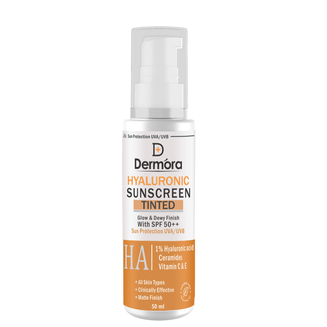 Dermora Hyaluronic Acid tinted sunscreen Spf 50++ 50 ml - Dermora