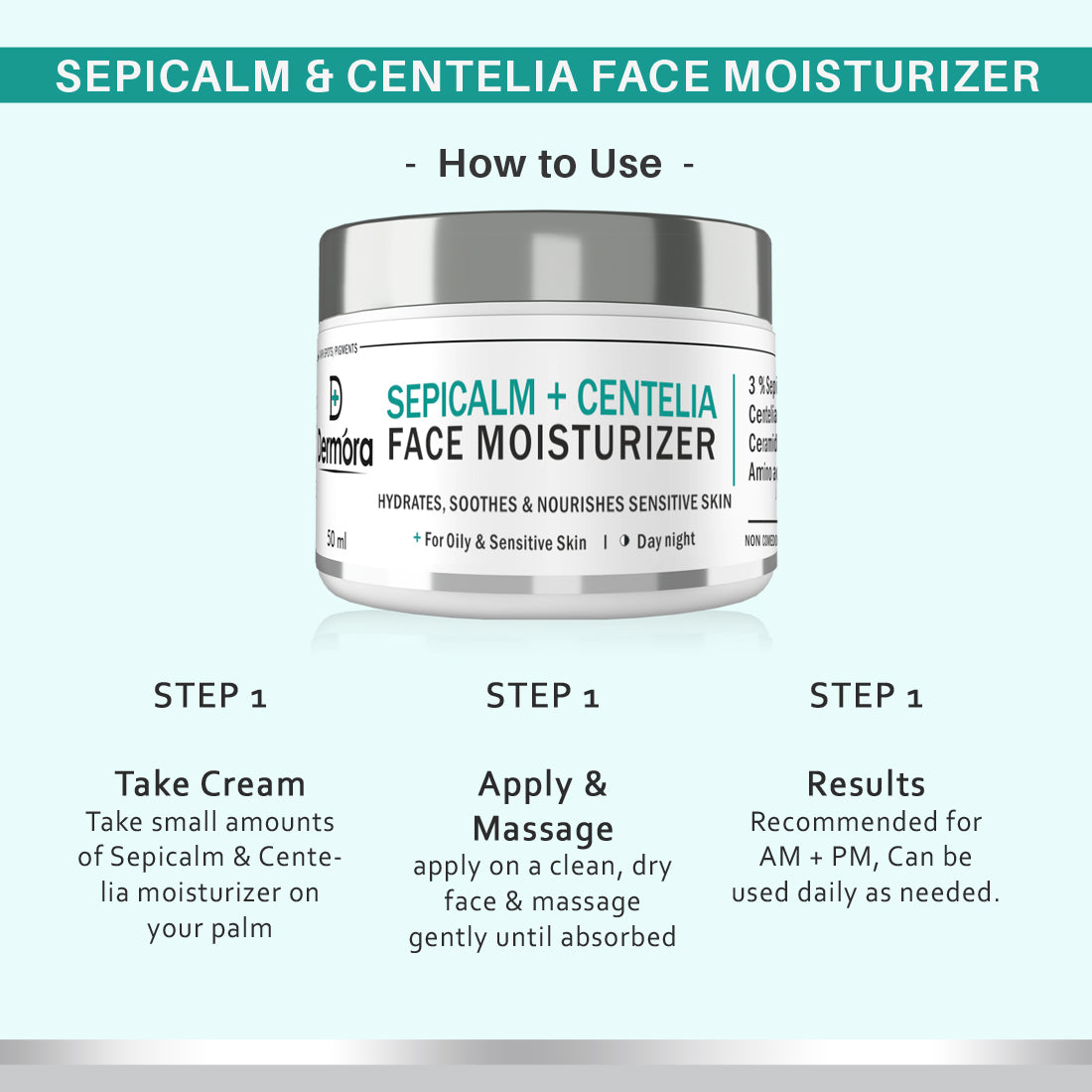 Dermora Sepicalm & Centelia face moisturizer 50 ml - Dermora
