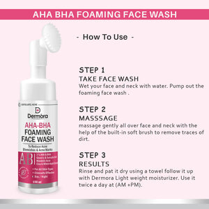 Dermora AHA BHA Foaming Face wash 150 ml - Dermora