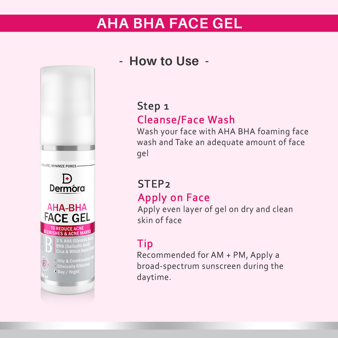 Dermora AHA BHA Face Gel 50 ml - Dermora
