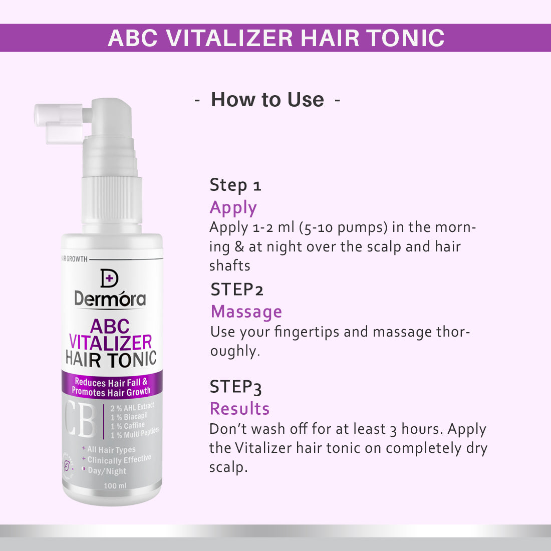 Dermora ABC Vitalizer Hair Tonic 100 ml - Dermora