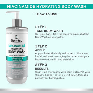 Dermora Niacinamide Hydrating body wash with Ceramides 300 ml - Dermora