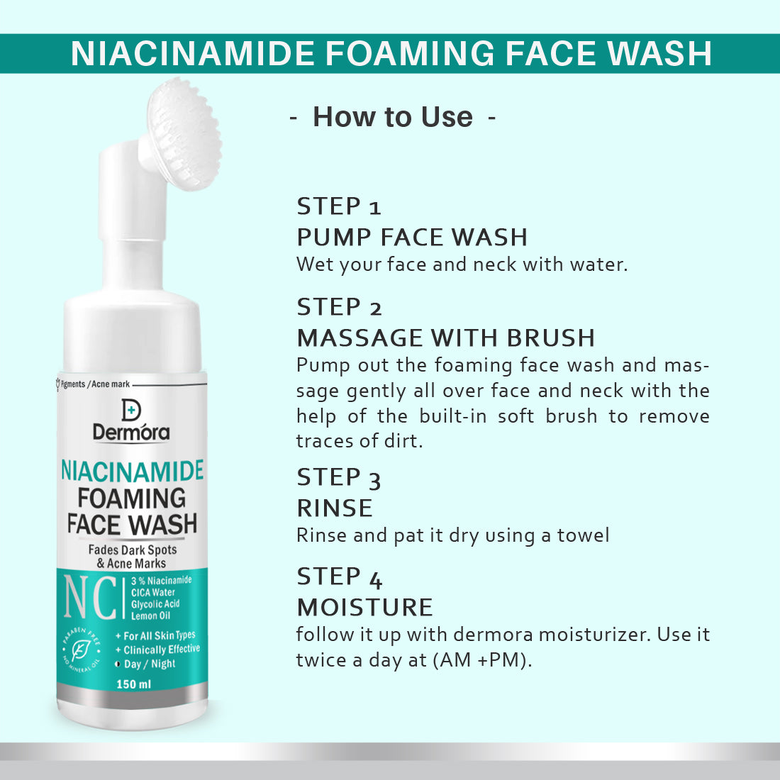 Dermora Niacinamide foaming Face wash 150 ml - Dermora