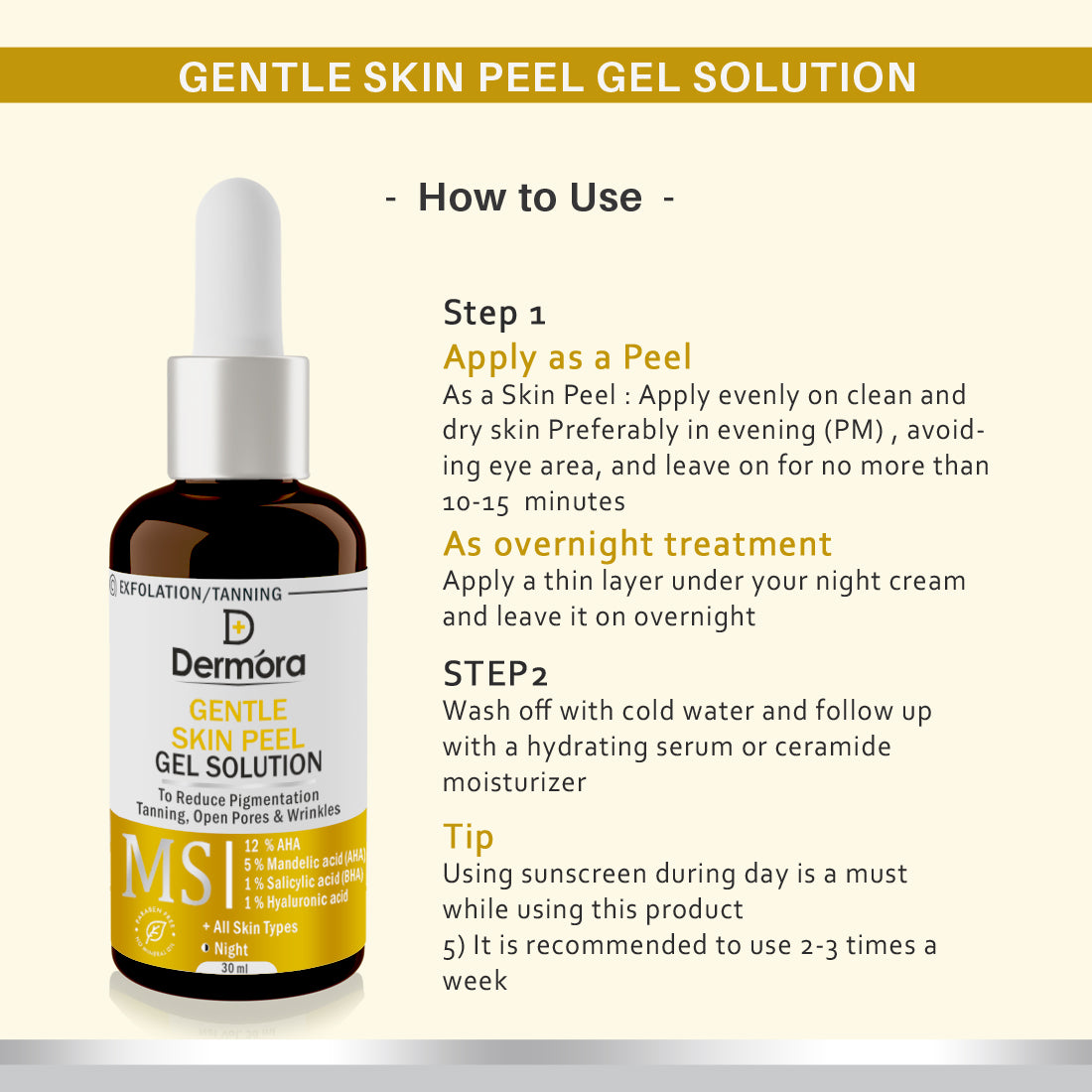 Dermora Gentle Mendalic Skin Peel 30 ml - Dermora
