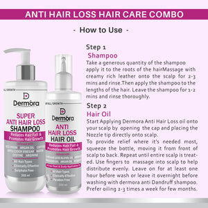 Dermora Super Anti Hair Loss Shampoo & hair oil 500(300+200)ml - Dermora