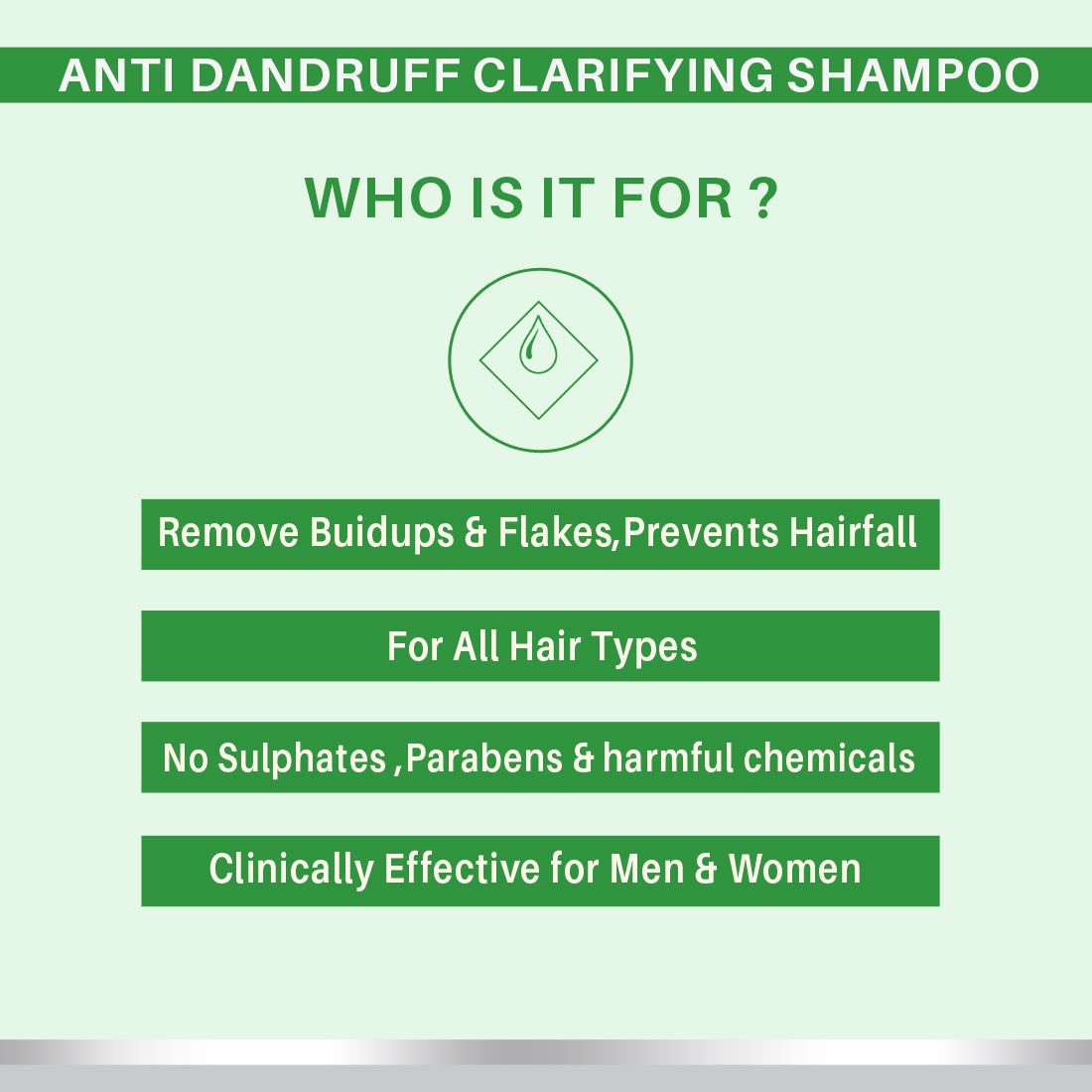 Anti-Dandruff Clarifying Shampoo Reduces Dandruff, Flakes, Soothes Scalp 300 Ml - Dermora