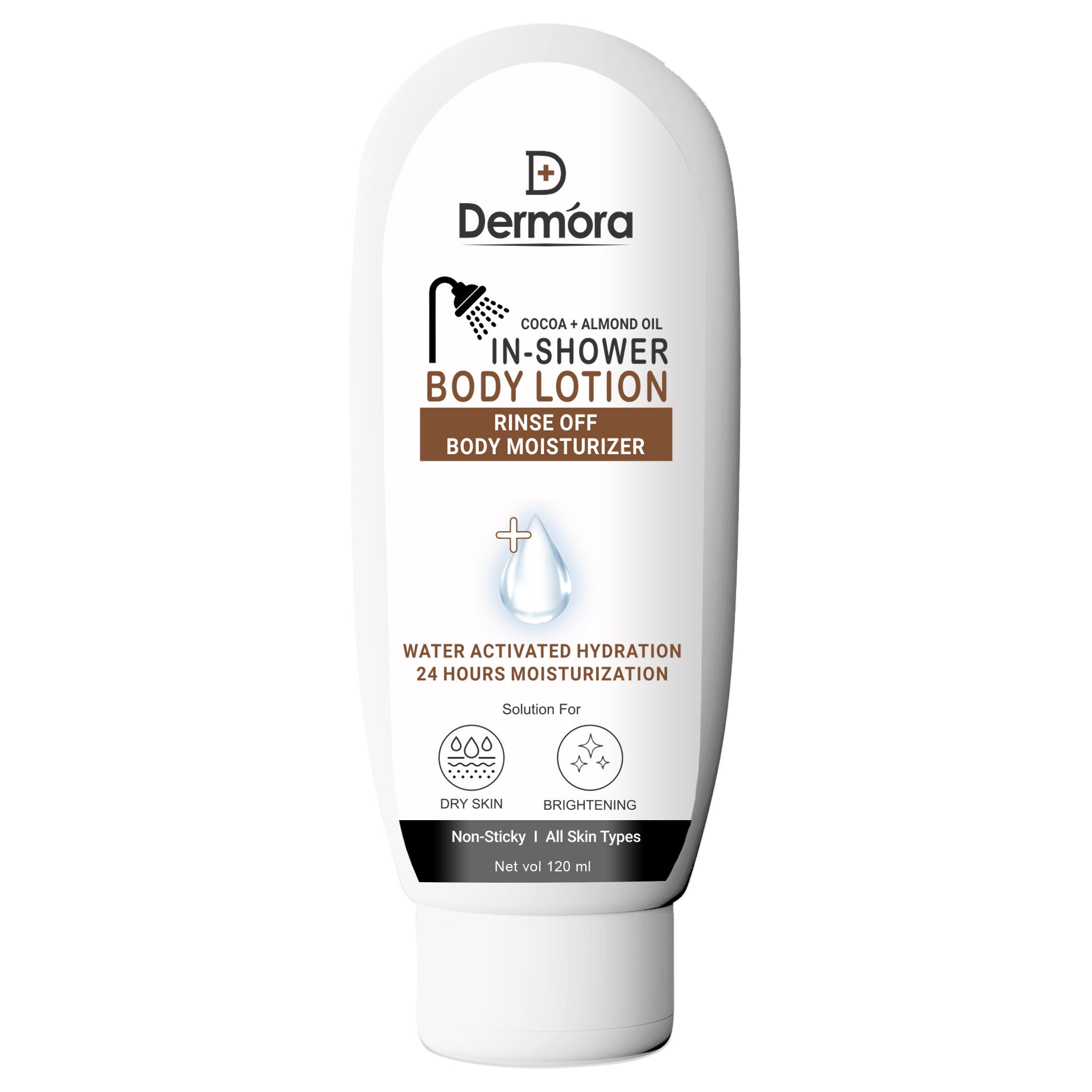 Cocoa + Almond Oil In Shower Body Lotion - Water Activated Moisturizer 120ml