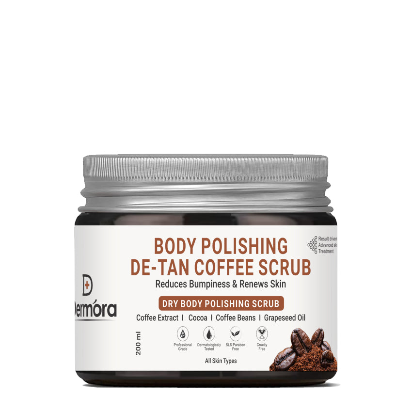Body Polishing De tan Coffee Dry Body Scrub 200 Gms - Dermora