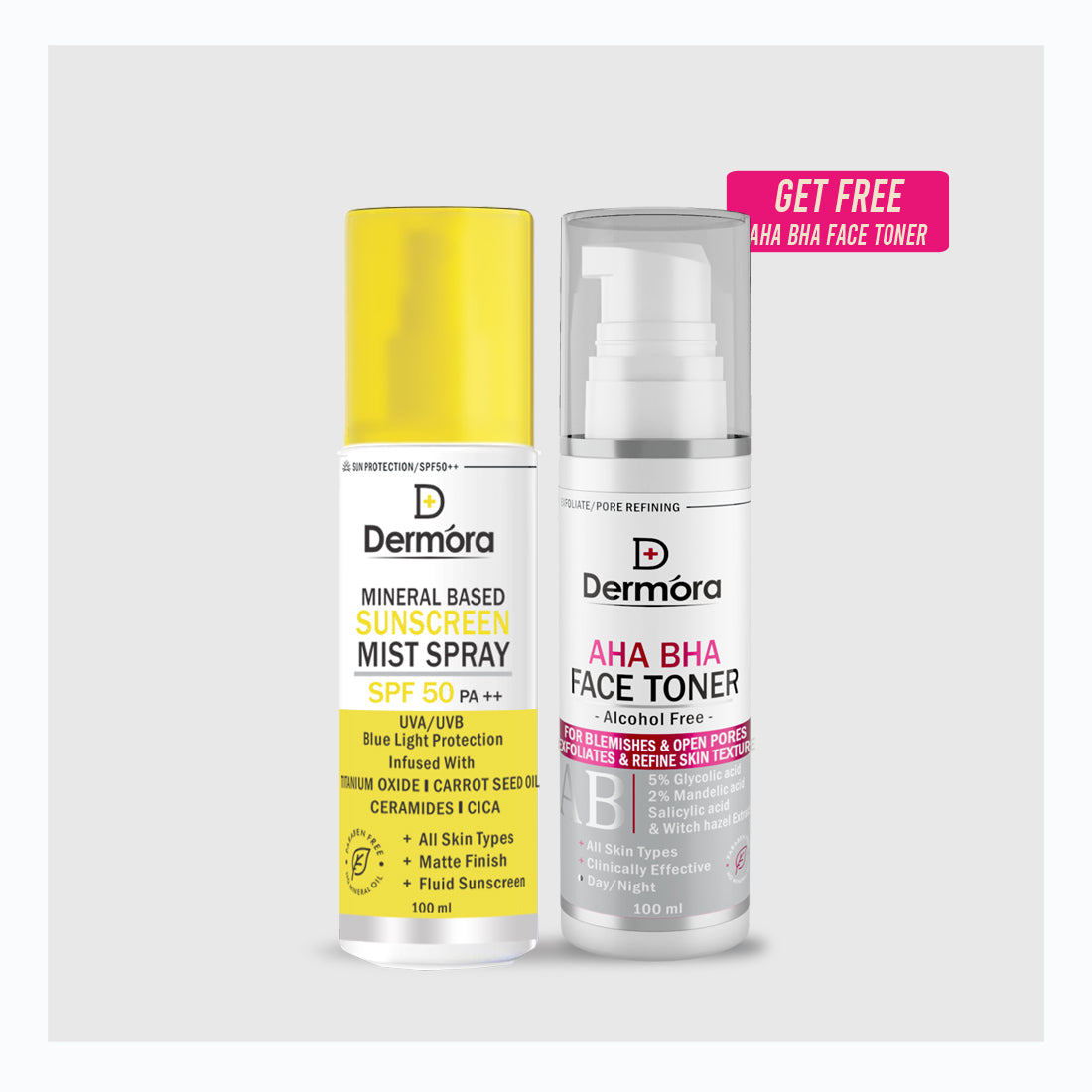 Dermora Mineral based Fluid sunscreen mist with SPF 50 ++ 100 ml - Dermora