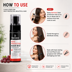 Heat protection hair mist - 100 ml Fights Frizz & Adds Shine