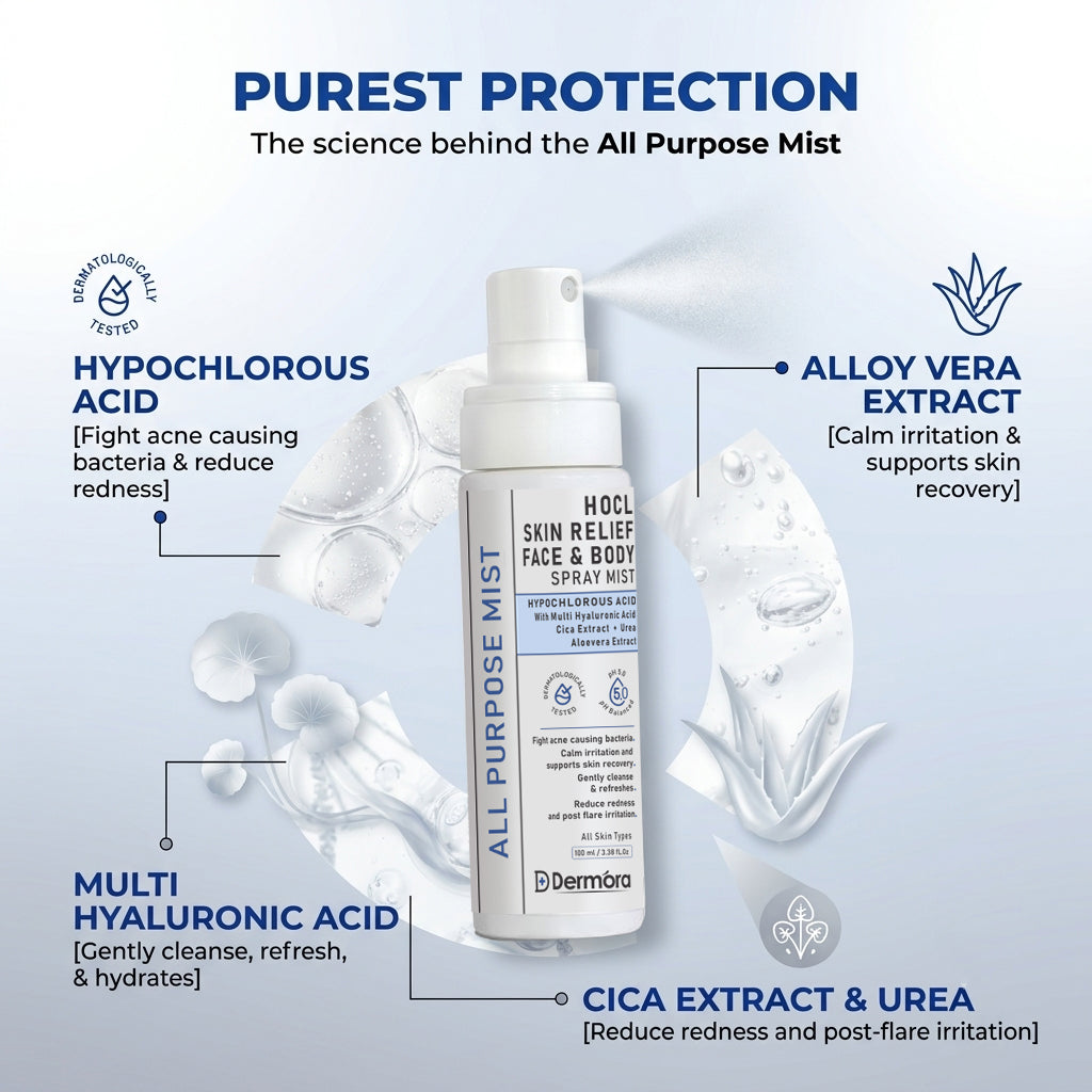 HOCL Skin Relief Face & Body Spray Mist Fight acne causing bacteria 100 ml