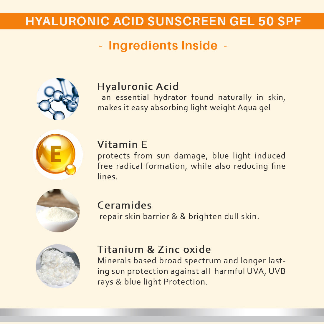 Dermora Hyaluronic Acid Sunscreen Gel with SPF 50 ++++ | 100 ml - Dermora