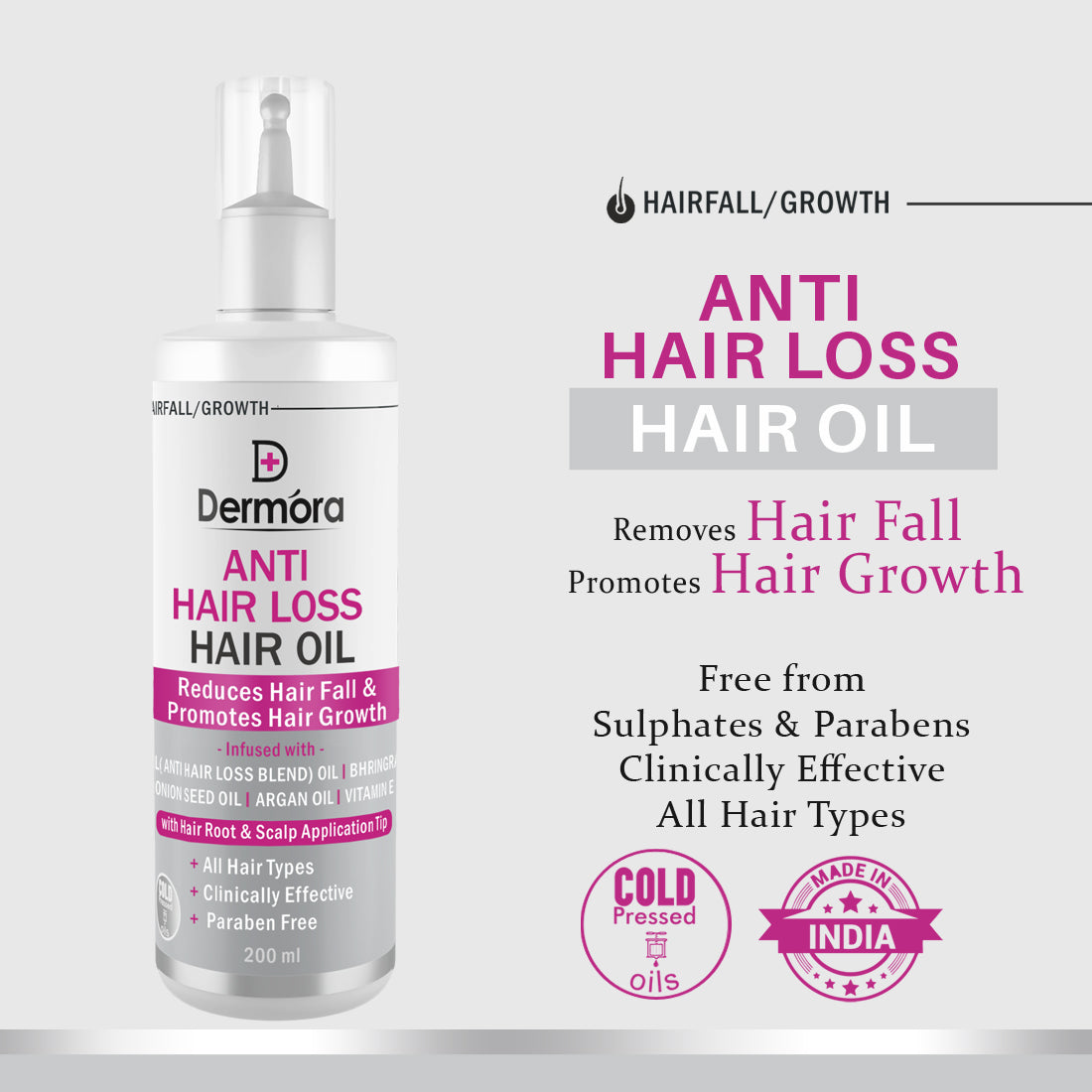 Dermora Anti hair Loss oil 200 ml - Dermora