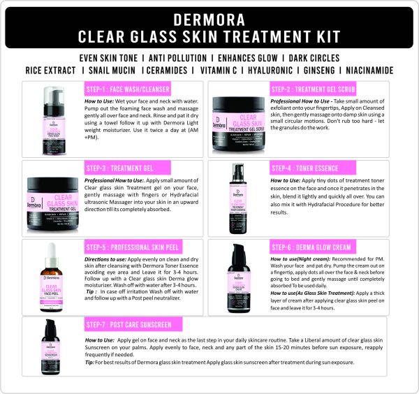 Dermora Clear glass skin treatment kit 530 ml