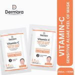 Dermora Vitamin C Sensitive Algae Peel Off Face Mask, Hydrating, Brightening & Reduce Dark Spots For Women & Men Pack of 2 (Powder 90 Gms.+ Gel 25 Gms)