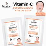 Dermora Vitamin C Sensitive Algae Peel Off Face Mask, Hydrating, Brightening & Reduce Dark Spots For Women & Men Pack of 2 (Powder 90 Gms.+ Gel 25 Gms)