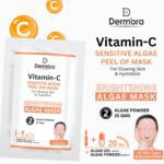 Dermora Vitamin C Sensitive Algae Peel Off Face Mask, Hydrating, Brightening & Reduce Dark Spots For Women & Men Pack of 2 (Powder 90 Gms.+ Gel 25 Gms)