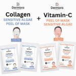 Vitamin C & Collagen Sensitive Skin Algae Skin Firming, Anti Aging & Glowing Skin Peel off Mask For Women & Men Combo Pack of 4 (90*2, 25*2) Gms.