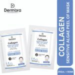 Dermora Collagen Sensitive Face Mask Firming & Anti Aging Peel Off Mask For Women & Men Pack of 2 (Powder 90 Gms + Gel 25 Gms)