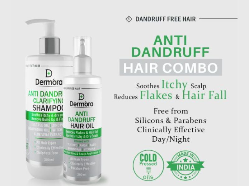 Dermora Anti Dandruff Clarifying Shampoo with anti dandruff hair oil 500(300+200)ml