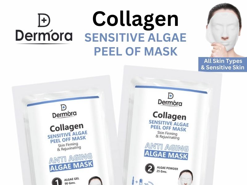 Dermora Collagen Sensitive Face Mask Firming & Anti Aging Peel Off Mask For Women & Men Pack of 2 (Powder 90 GmsÂ + Gel 25 Gms)