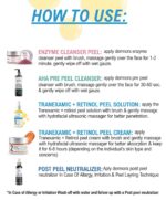 Dermora Professional 6% Medium Advanced 2-Step Tranexamic + Retinol Peel Kit With 5-Steps | Enzyme Cleanser Peel (12g) | Pre Peel Cleanser (100ml) | Tranexamic + Retinol Peel Solution (30ml) | Tranexamic + Retinol Peel Cream (30ml) | Post Peel Neutralizer (100ml)