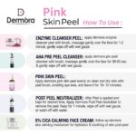 Dermora Professional Pink Skin Peel Kit With 5-Steps | Enzyme Cleanser Peel (12g) | Pre Peel Cleanser (100ml) | Pink Skin Peel (30ml) | Post Peel Neutralizer (100ml) | CICA Calming Face Cream (30ml)