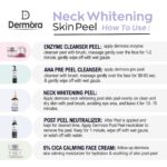 Dermora Professional Neck Whitening Peel Kit With 5-Steps | Enzyme Cleanser Peel (12g) | Pre Peel Cleanser (100ml) | Neck Whitening Peel (30ml) | Post Peel Neutralizer (100ml) | CICA Calming Face Cream (30ml)