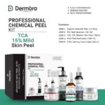 Dermora Professional 15% TCA Mild Skin Peel Kit With 5-Steps | Enzyme Cleanser Peel (12g) | Pre Peel Cleanser (100ml) | 15% TCA Mild Skin Peel (30ml) | Post Peel Neutralizer (100ml) | CICA Calming Face Cream (30ml)