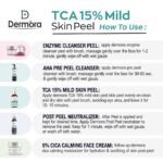 Dermora Professional 15% TCA Mild Skin Peel Kit With 5-Steps | Enzyme Cleanser Peel (12g) | Pre Peel Cleanser (100ml) | 15% TCA Mild Skin Peel (30ml) | Post Peel Neutralizer (100ml) | CICA Calming Face Cream (30ml)