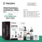 Dermora Professional 25% TCA Mild Skin Peel Kit With 5-Steps | Enzyme Cleanser Peel (12g) | Pre Peel Cleanser (100ml) | 25% TCA Mild Skin Peel (30ml) | Post Peel Neutralizer (100ml) | CICA Calming Face Cream (30ml)