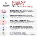 Dermora Professional Ferrulic Acid & Vitamin-C Skin Peel Kit With 5-Steps | Enzyme Cleanser Peel (12g) | Pre Peel Cleanser (100ml) | Ferrulic Acid & Vitamin-C Skin Peel (30ml) | Post Peel Neutralizer (100ml) | CICA Calming Face Cream (30ml)