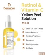 Dermora Professional 4% Mild Advanced 2-Step Retinol Yellow Peel Kit With 5-Steps | Enzyme Cleanser Peel (12g) | Pre Peel Cleanser (100ml) | Retinol & Vitamin-C Yellow Peel Solution (30ml) | Retinol Yellow Peel Cream (30ml) | Post Peel Neutralizer (100ml)