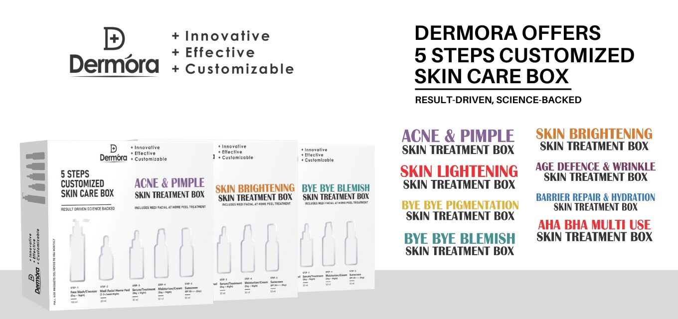 dermora offers 5 steps customized skin care box